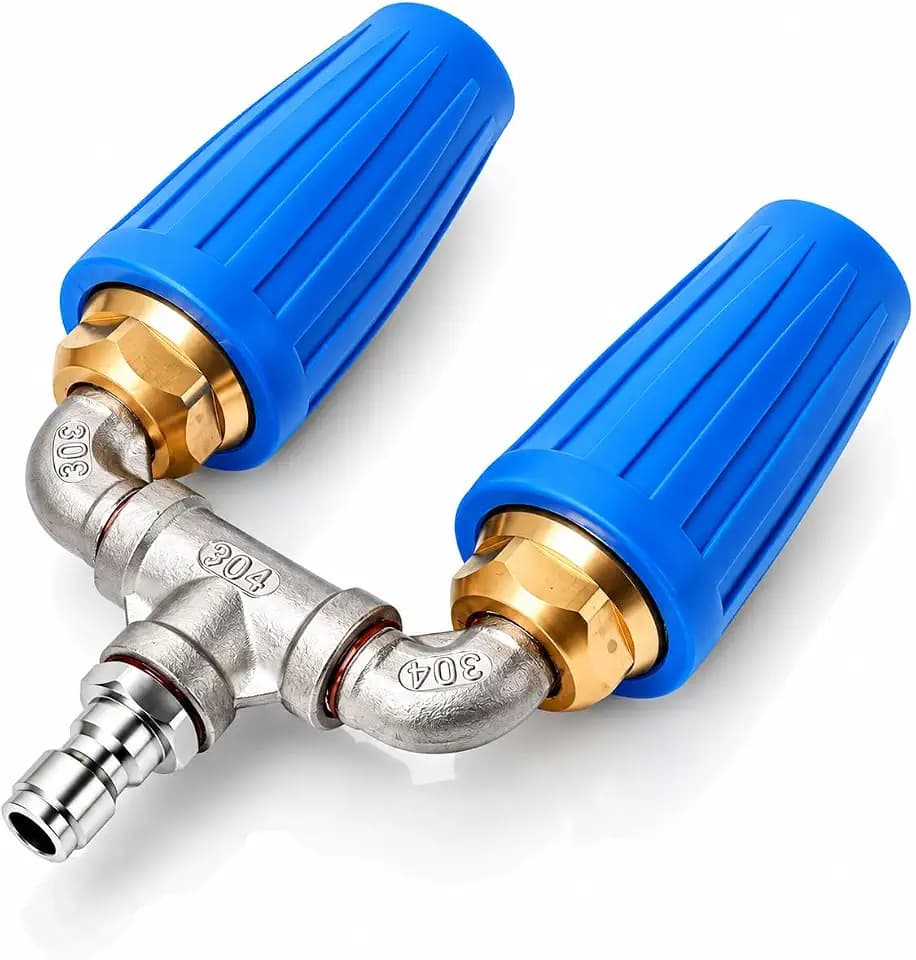 Dual Turbo Nozzle for Pressure Washer, 360° Rotating Twin Turbo Nozzle, 1/4" Quick Connect, 2.5 Orifice, 4–6 GPM, 4000 PSI