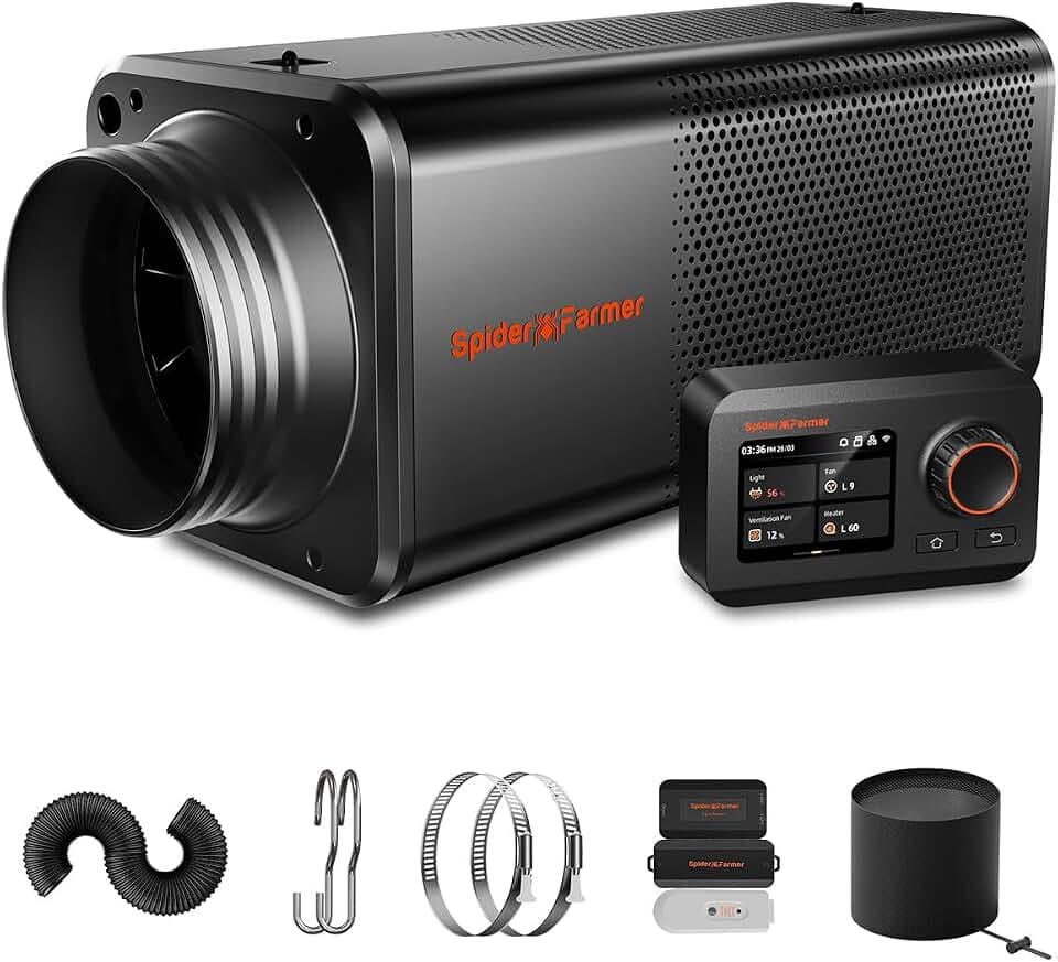 Spider Farmer 2-in-1 Aktivkohlefilter & Rohrventilator 150mm mit GGS Controller