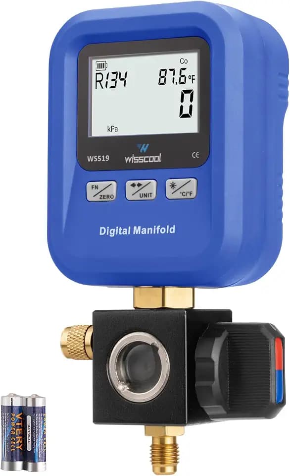 WISSCOOL Digital Manifold Gauge HVAC, R454B,R134A,R410a,R1234yf