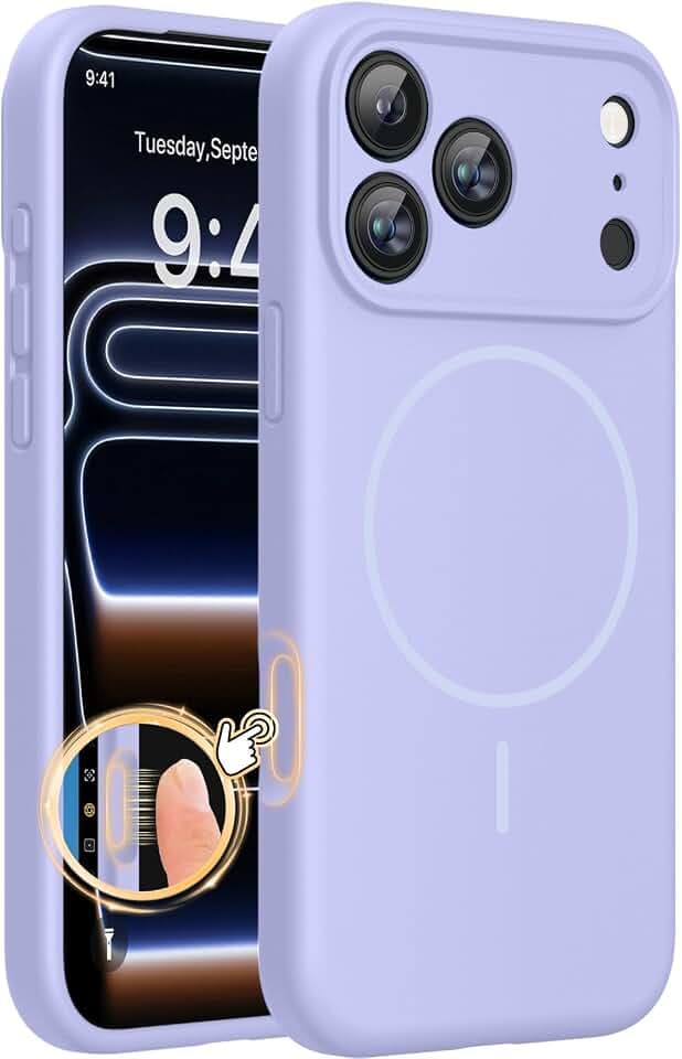 Miracase Silicone & Magnetic for iPhone 17 Pro Max Case, Light Purple
