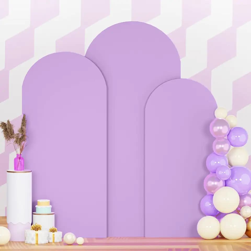 7.2ft 6.6ft 6ft Arch Covers Lavender Wedding Arch Cover Set of 3 Balloon Arch Spandex Cover Purple Arch Backdrop Cover Round Top Chiara Backdrop Cover for Happy Birthday Party Arch Decoration