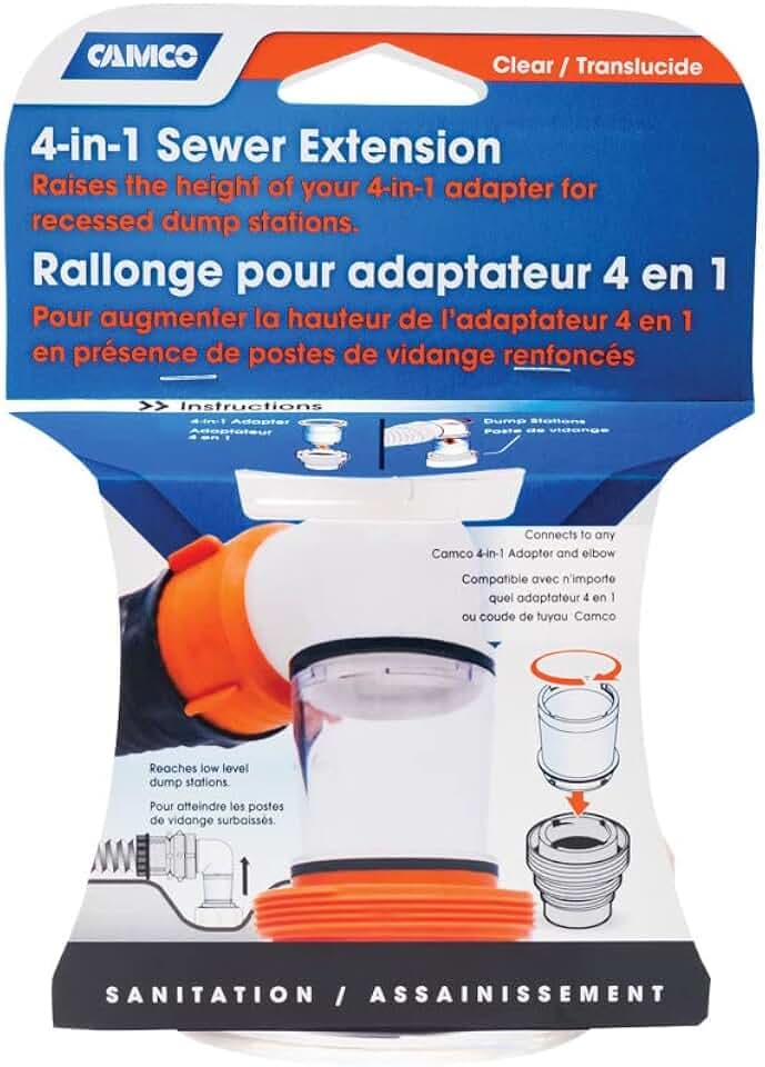 Camco 39735 4-n-1 Sewer Extension for Recessed Dump Station