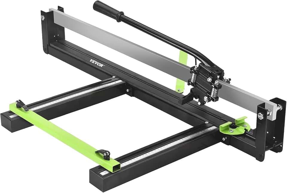 VEVOR 800mm Blau Manueller Fliesenschneider mit präziser Laserpositionierung und rutschfester Gummioberfläche Einzelschiene und Halterung Geeignet für Bodenfliesen aus Porzellan und Keramik