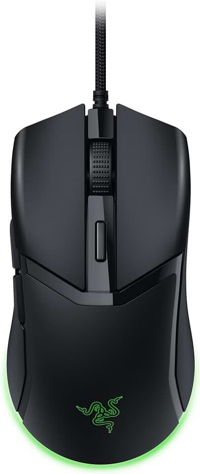 Razer Cobra - Leichte kabelgebundene Gaming-Maus mit Chroma RGB (Federleichte 57 g, Optische Maus-Switches der 3. Gen, Chroma-Beleuchtung mit Unterbodenbeleuchtung, Präzise Sensor-Anpassungen) Schwarz