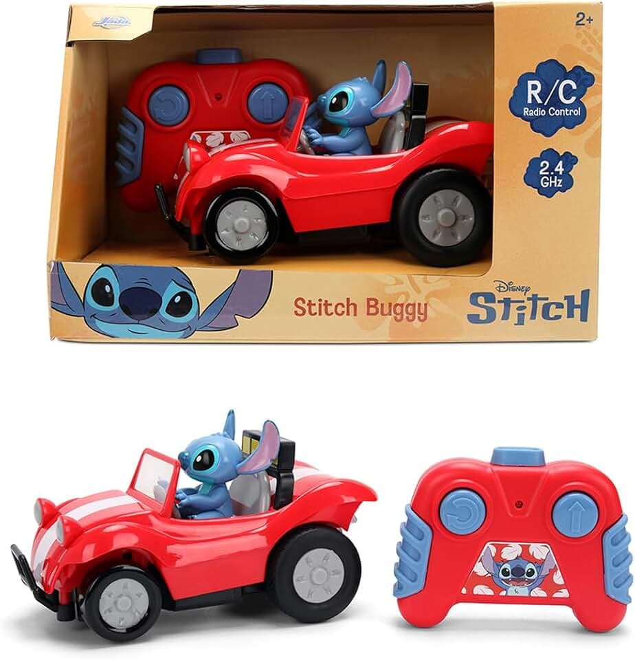 Jada Toys Disney Stitch RC Stitch Buggy (14 cm) – ferngesteuertes Auto mit 2,4 GHz, 1-Kanal Steuerung, Spielzeug für Fans und Kinder ab 2 Jahren, inkl. Fernbedienung