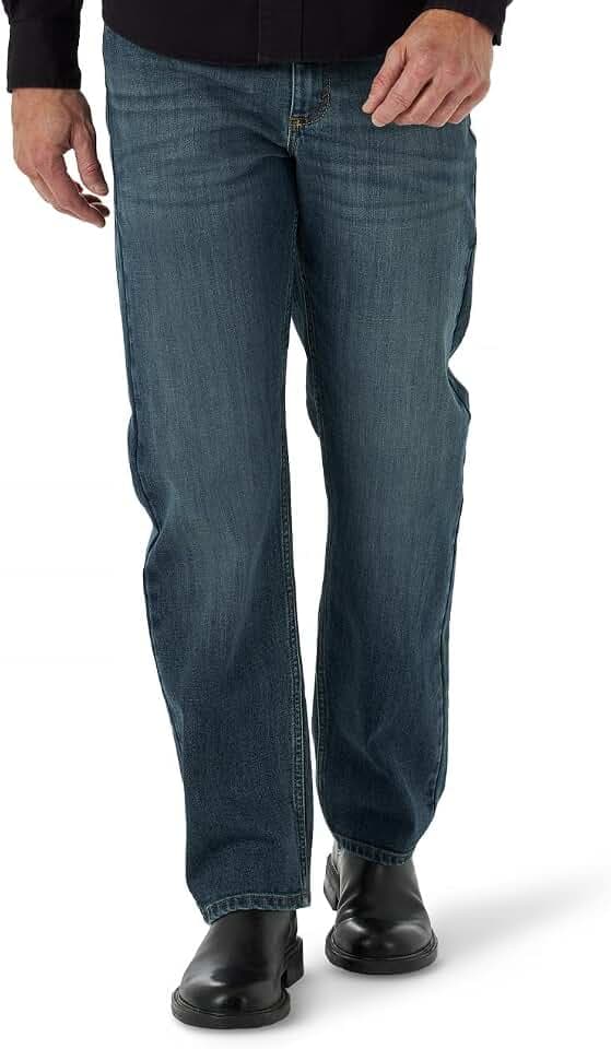 Wrangler Mens Men's Free-to-Stretch Relaxed Fit Jean