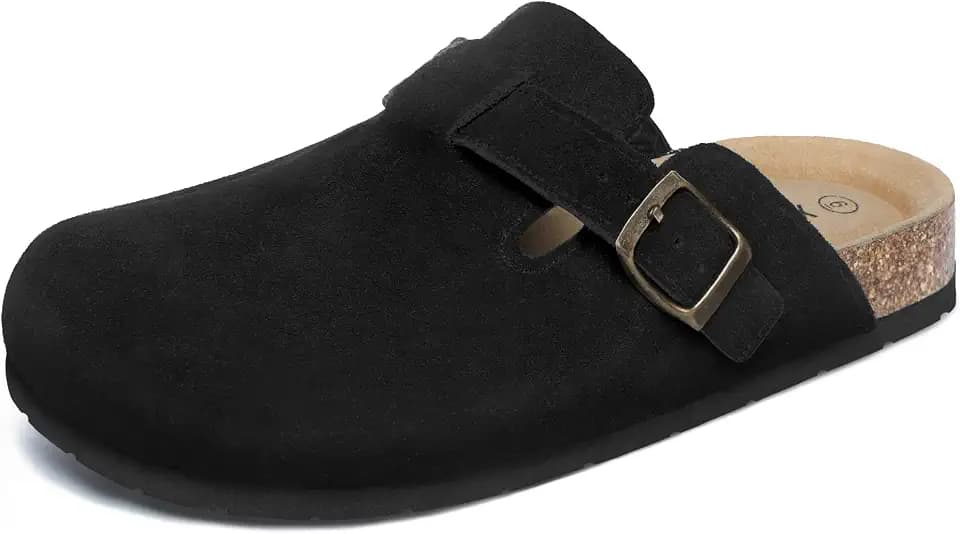 Xiakolaka Women's Genuine Suede Clogs with Arch Support