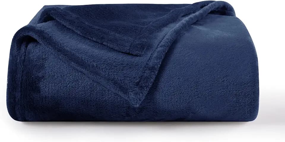 Aisbo Kuscheldecke Flauschig Decke Blau - Fleecedecke 130x150 cm Sofadecke Couchdecke, Weich Kuschelige Wohndecke Marineblau für Wohnzimmer Sofa Couch Blanket Warme Klein Decke