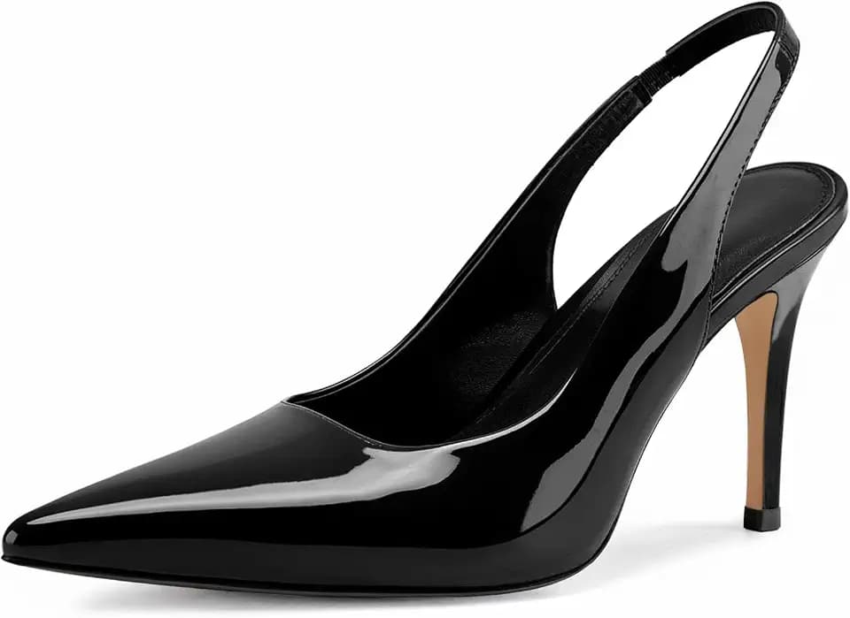 heelchic Slingback Heels for Women, Pointed Toe Stiletto Pumps