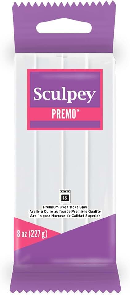 polyform Sculpey Premo Polymer Ofen-Back-Ton, weiß, ungiftig, 227 g, ideal für Schmuckherstellung, Urlaub, DIY, gemischte Medien und Heimdekor-Projekte. Premium-Ton, ideal für Tiere und Künstler.