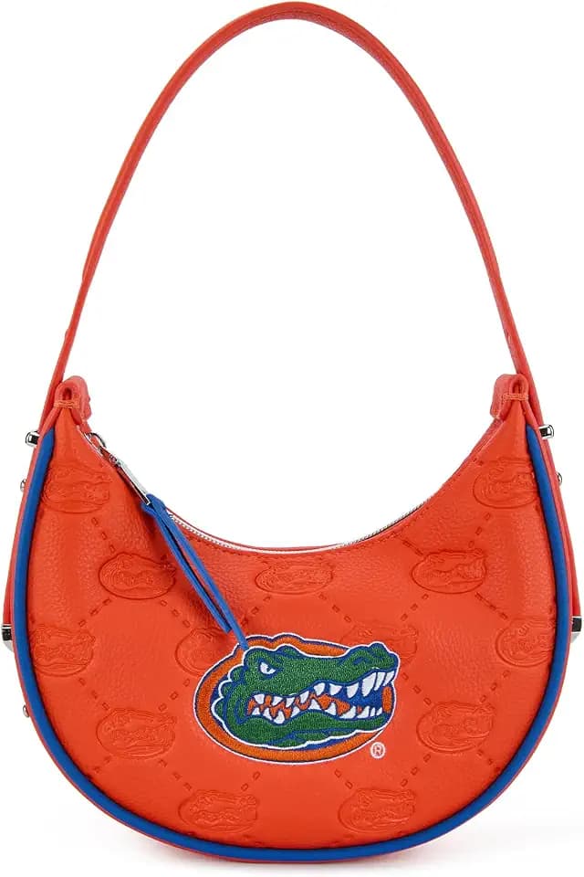 Montana West NCAA Crescent Shoulder Bag for Women with RFID, Faux Leather Half Moon Purse for Birthday/Graduation Gifts