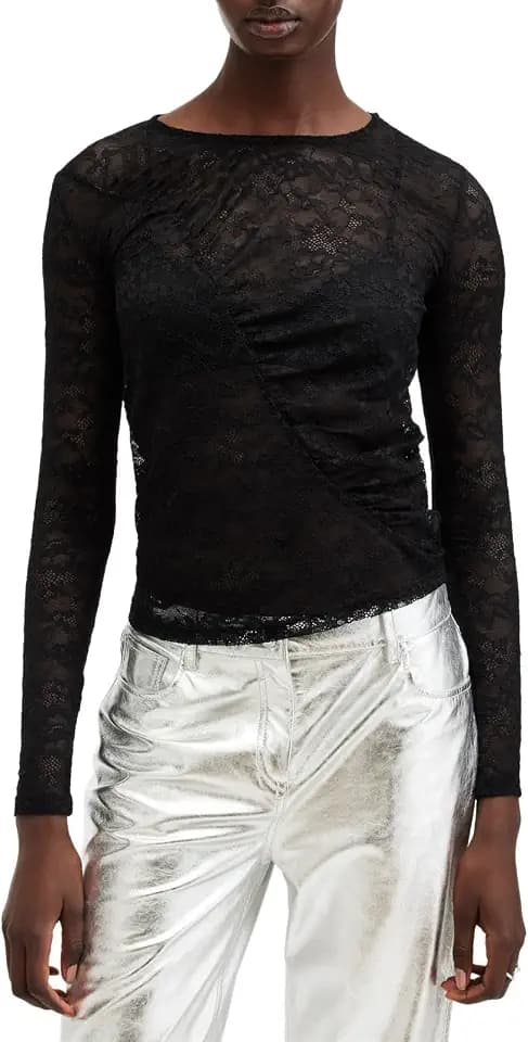 Allsaints Women's Edana Lace Ls Top