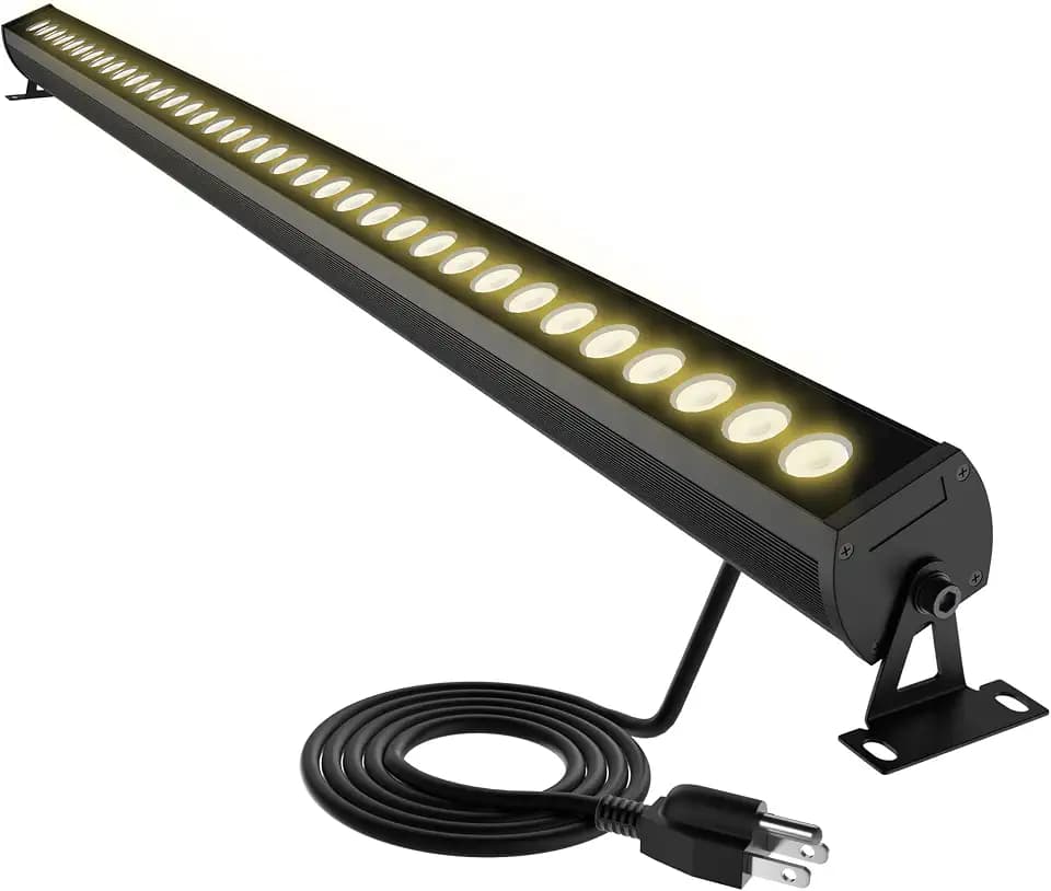 Outdoor LED Wall Washer Light Bar – 40 Inch, 3000K Warm White Waterproof Heavy-Duty Strip Light (IP65), 6.5ft Plug-&-Play