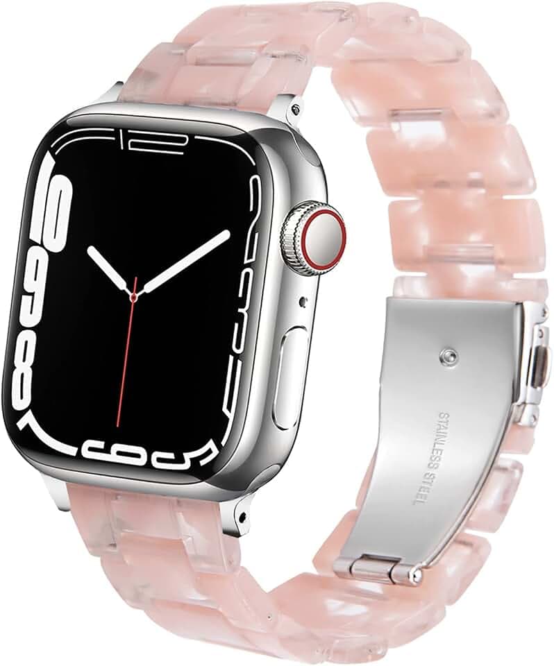 DEALELE Kompatibel mit Apple Watch 49mm 46mm 42mm 45mm 41mm 44mm 40mm 38mm, Buntes Resin Harz Armband Ersatz für iWatch Series 10/9 / 8/7 / 6/5 / 4/3 / SE/Ultra Damen Herren