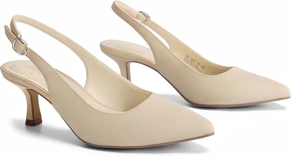 Ankis Women's Slingback Kitten Heels Closed Pointed Toe 2.5in Dress Pumps