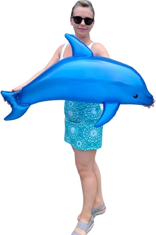 Huge 40" Pearlized Dolphin INFLATE Inflatable Pool Toy (Pink or Blue)