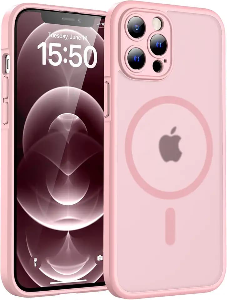 TOCOL for iPhone 12 Pro Max Case, Compatible with MagSafe, Light Pink