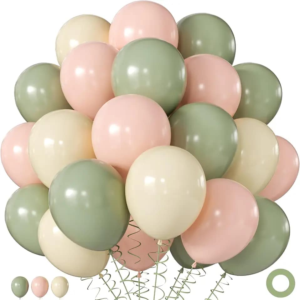 Pink and Green Balloons for Baby Shower Wildflower Birthday Decorations