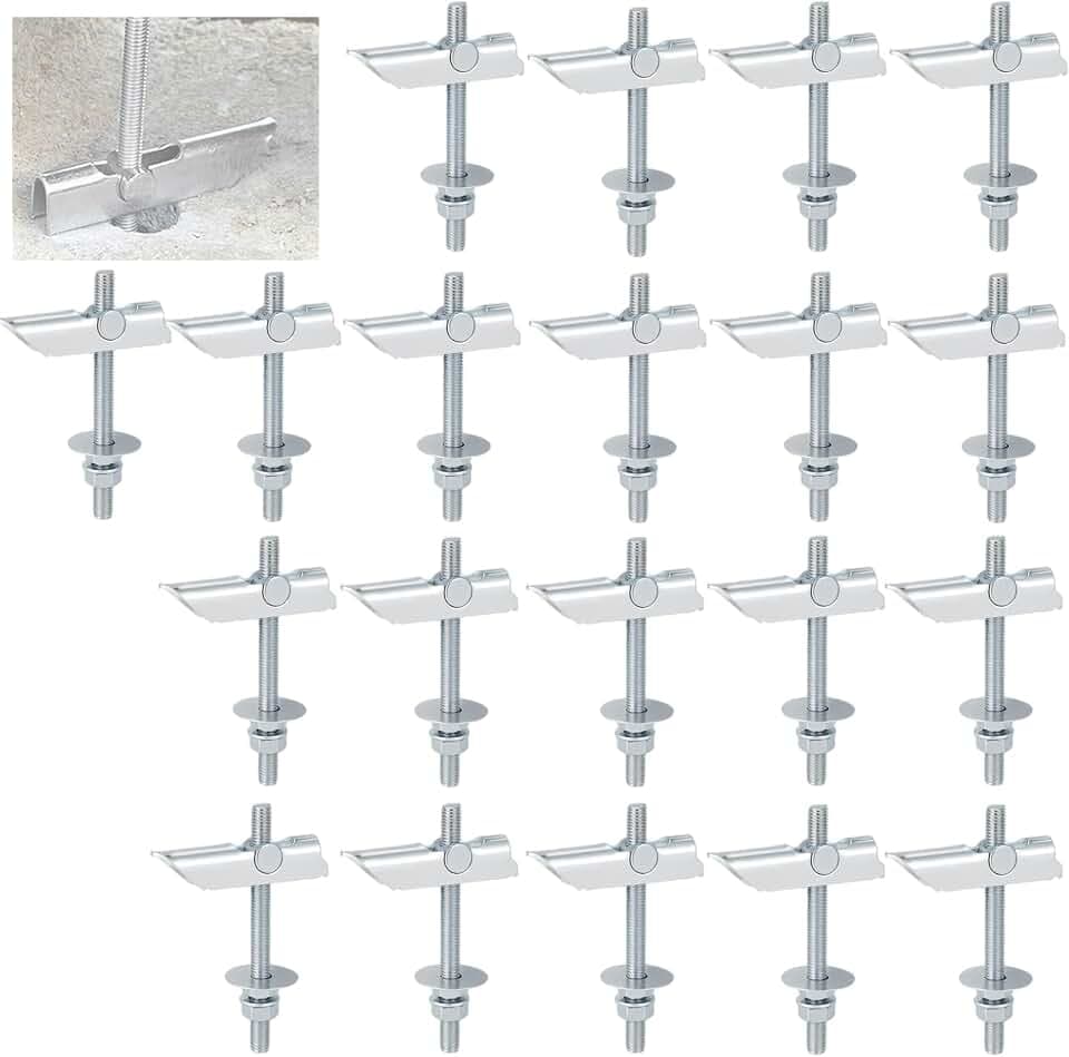 Schwerlast Kippdübel 20 Stück, M6 x 100Millimeter Schwerlast Federklappdübel aus Kohlenstoffstahl, Tiltbarer Dübel, Hohlraumdübel, Mit Scheibe und Mutter, für Hohlwände, Faserplatten