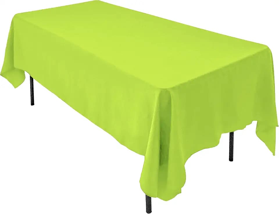 AK TRADING CO. 60 x 126-Inch Rectangular Polyester Tablecloth - Made in USA - Wrinkle-Resistant, Flame Retardant, Durable Party Table Cover, Banquet Tablecloth, Wedding Table Cover - Light Green