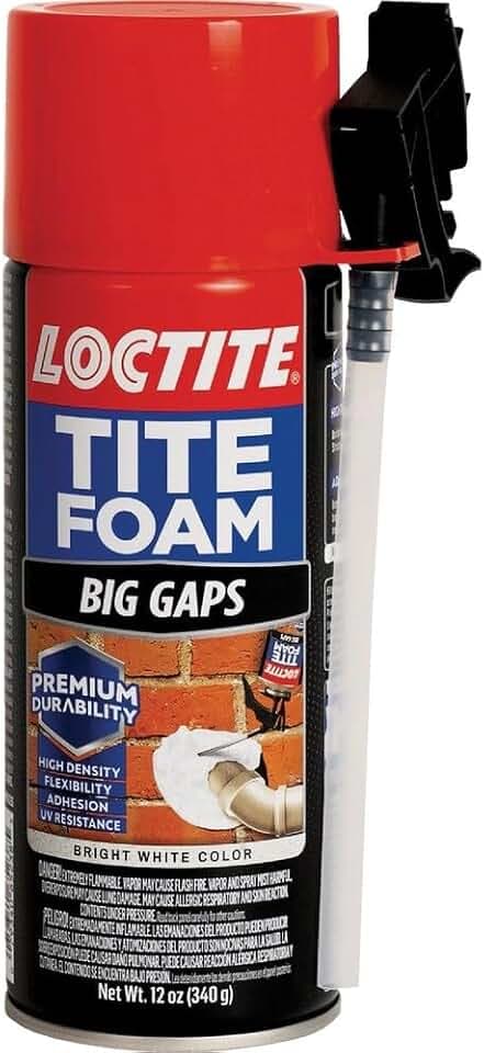 Loctite Tite Foam Big Gaps Spray Foam Sealant, 12 fl oz Can, 1 Pack - Polyurethane Expanding Insulation