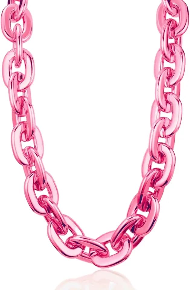 Jumbo Plastic Chain Necklace Hip Hop Rapper Gold Chain for Party Costume Accessory, 31.5Inch/35.4Inch/39.4Inch