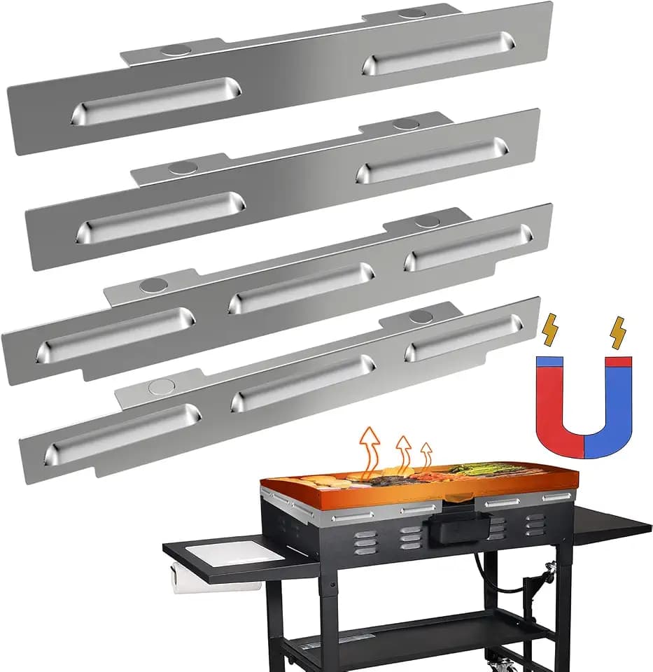 Wind Guards for Blackstone 28 Inch Griddle, Grill Accessories for Blackstone 28", Stainless Steel Magnetic Wind Screen for Holding Heat, Hood and Rear Grease Cup, Heat Shield for Side Table