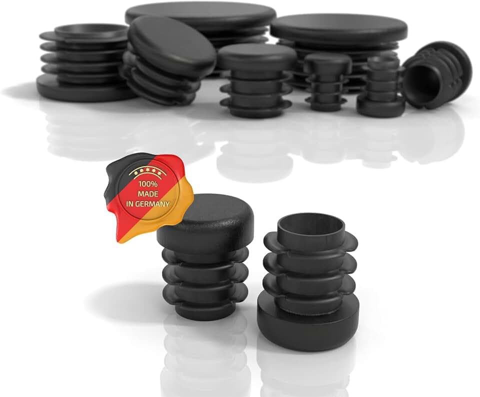 PD® Lamellenstopfen Rund 13mm Rundrohr - Endkappen Schwarz | 20 Stück