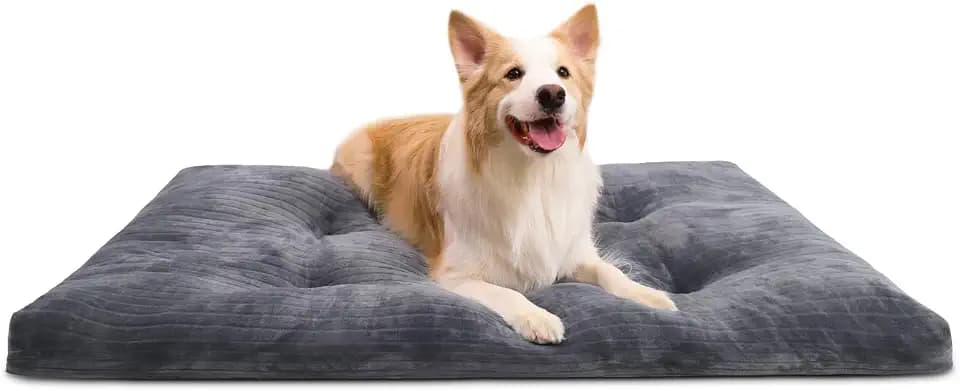 KSIIA Washable Dog Crate Bed Kennel Mat for Large Dogs,48 x 29 Inch, Gray