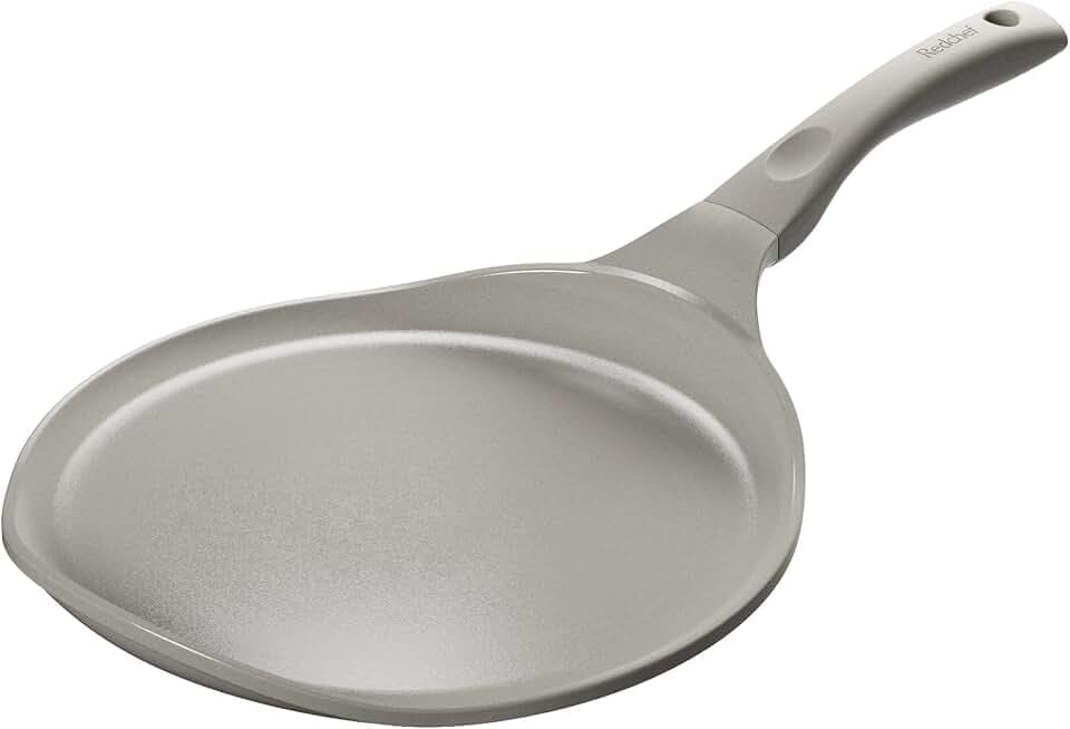 Redchef Crepe Pfanne 30cm Induktion, Keramik Antihaft Beschichtet Pfannkuchen Flache, Omlettpfanne PTFE-frei PFAS-frei PFOA-frei, Kratzfest Spülmaschinenfest, Grau