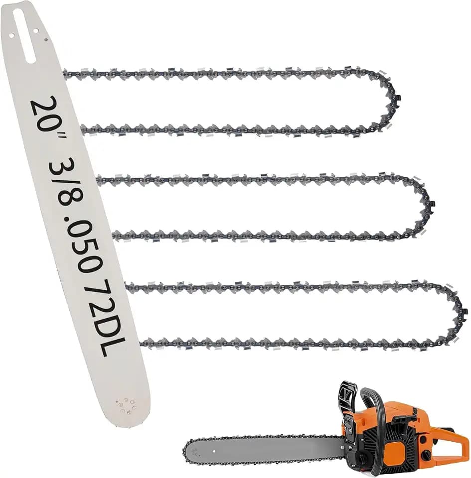 20" Chainsaw Bar and Chain Combo, 3/8" .050" 72DL for Husqvarna 455 Rancher
