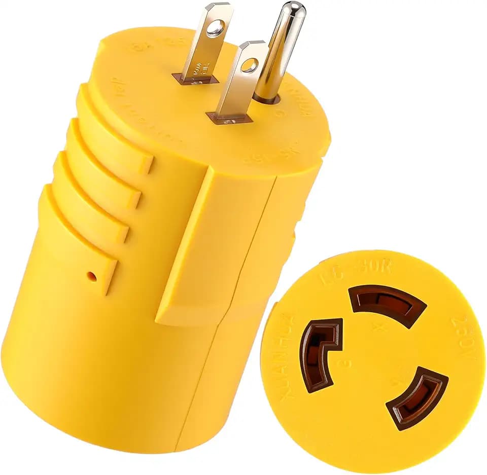 Kanayu NEMA 5-15P to L6-30R 15A RV Generator to Welder Adapter, 15A 3 Prong Household Male to 30A 3 Prong Locking Welder Female