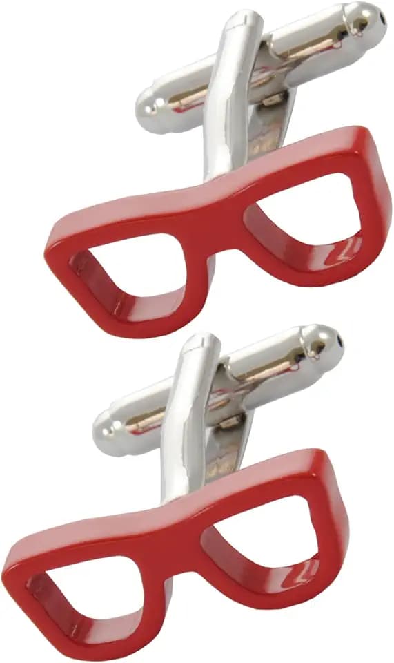 Manschettenknöpfe Herren Rot - Mit Box - Brille