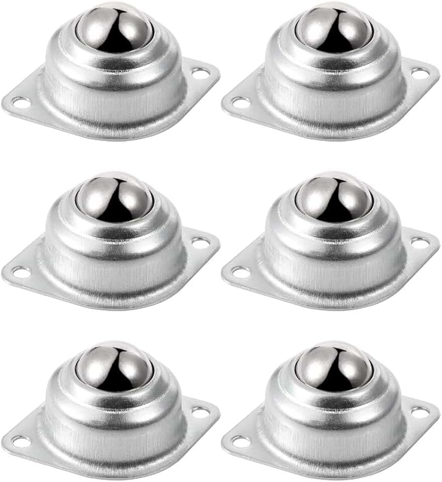 Skelang kugelrollen möbelrollen, Transfer Rollenkugel,Klein Nylon Möbelrollen, für Förderband, Getriebe, Möbel, Tragkraf, 6 Stück, 25.4 mm