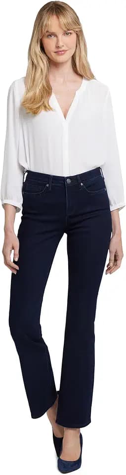 NYDJ Misses Womens Barbara Boot-Cut Jeans, Dark Enzyme, 14
