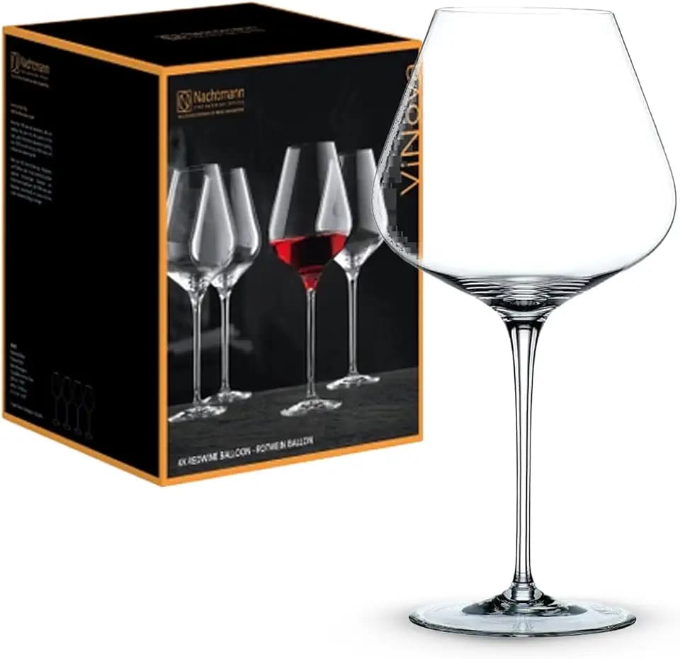 Nachtmann 4-teiliges Rotweingläser Set, 840 ml, ViNova, 98072, Burgunder Weingläser aus Kristallglas, Rotwein Gläser spülmaschinenfest