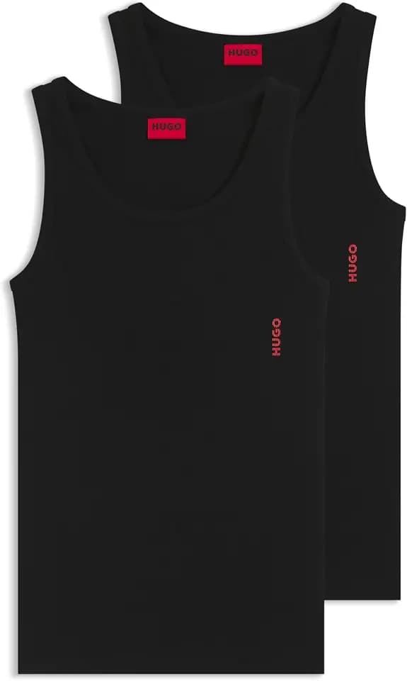 HUGO Herren Tank TOP Twin Pack Zweierpack Unterhemden aus Gerippter Stretch-Baumwolle