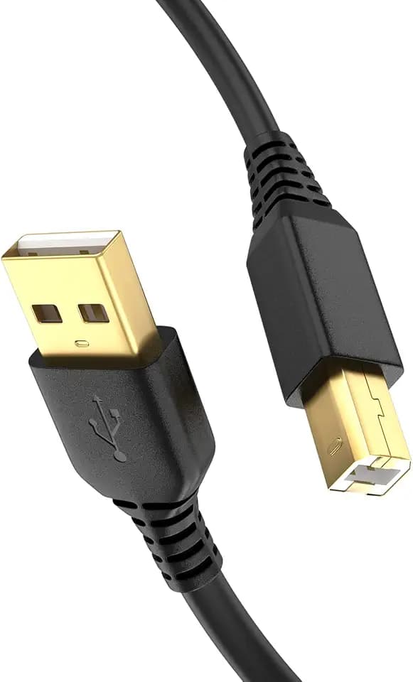PEAKLIFT 2m USB 2.0 Drucker-Kabel, Hochgeschwindigkeits-USB-A-auf-USB-B-Kabel, kompatibel mit HP, Canon, Brother, Samsung, Dell, Epson, Lexmark, Xerox und weiteren Druckern und Scannern (schwarz)