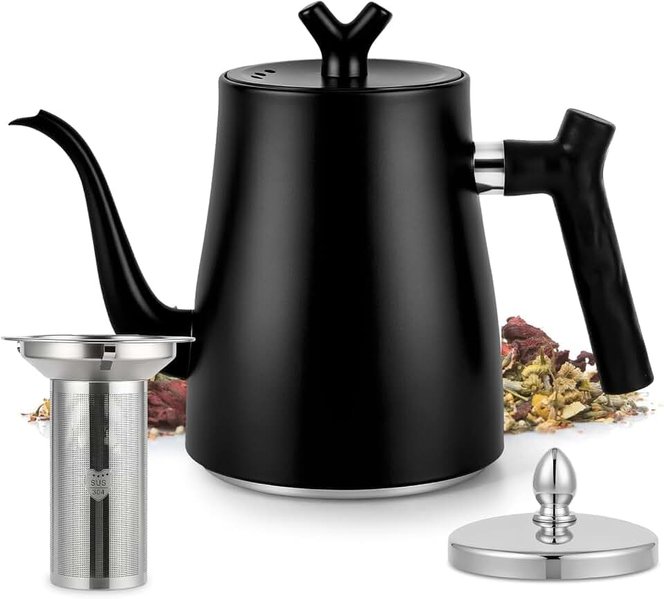 Teekanne mit Siebeinsatz, Teekanne Induktion Edelstahl Große 1500ml