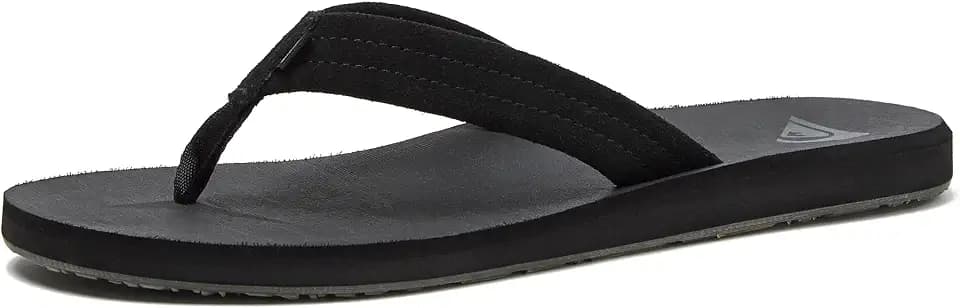 Quiksilver Carver Suede Flip Flops for Men, Arch Support Athletic Mens Sandals, Thong Mens Slides