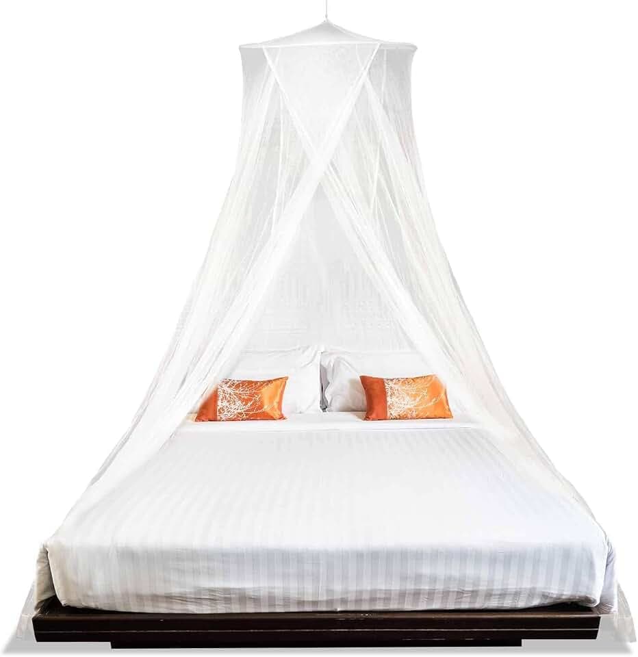 MEKKAPRO Extra-Large King Mosquito Bed Net, Made for King Queen and Twin, Bed Mosquito Netting | Bed Canopy Curtains, White Mosquito Netting