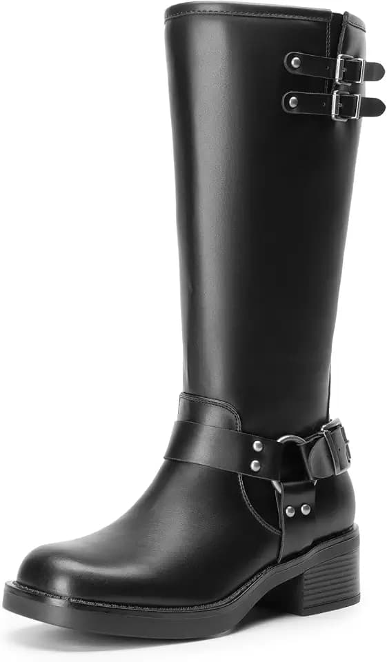 DREAM PAIRS Women's Moto Knee High Boots