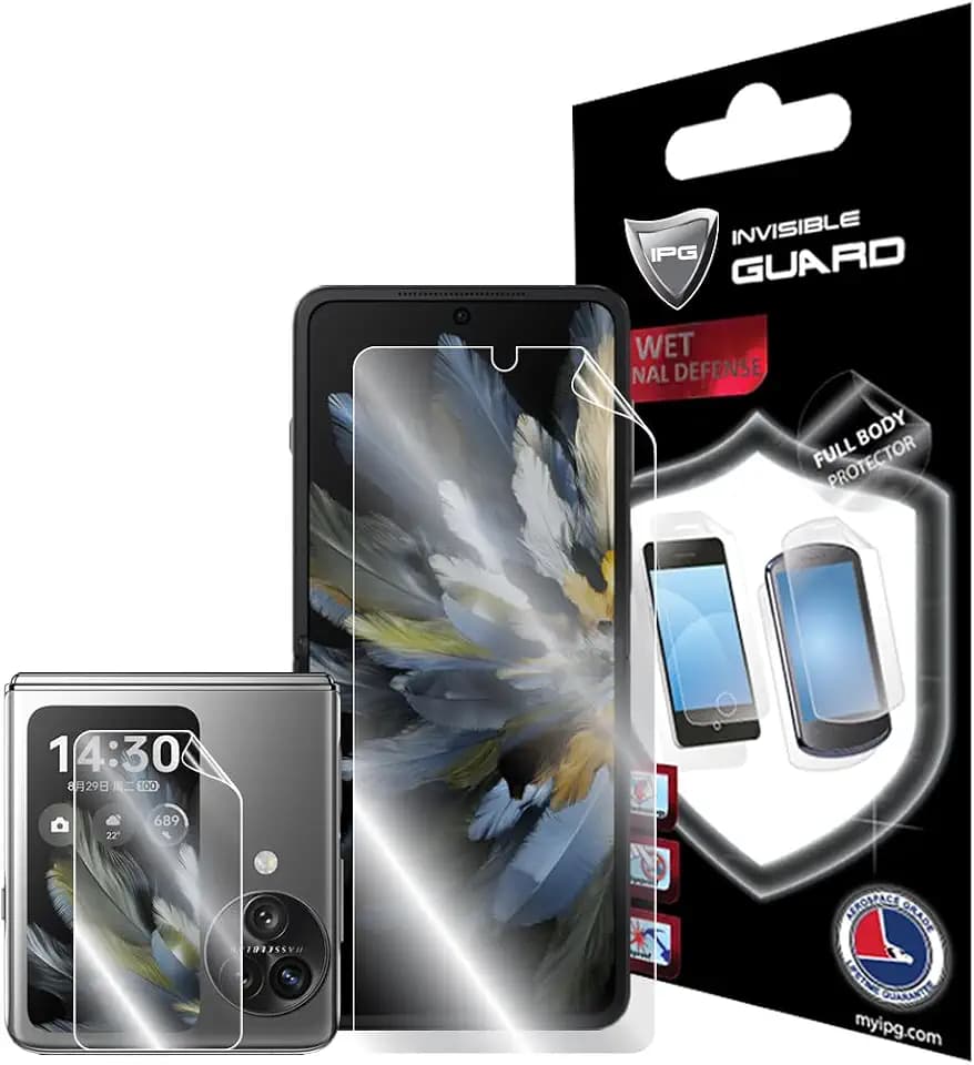 IPG for Oppo Find N3 Flip Smartphone (Internal - External Screen) Protector Hydrogel Invisible Touch Screen Sensitive Ultra HD Clear Film Anti Scratch Skin Guard - Smooth / Self-Healing / Bubble -Free for N3 Flip