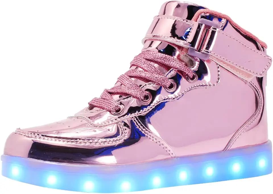 Leucht Schuhe Kinder High Top LED Turnschuhe Blinkschuhe für Mädchen Jungen Unisex