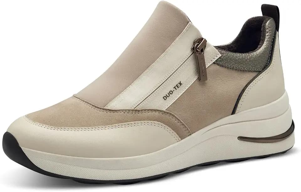 Tamaris Comfort Damen Sneaker flach mit Reißverschluss Sportlich