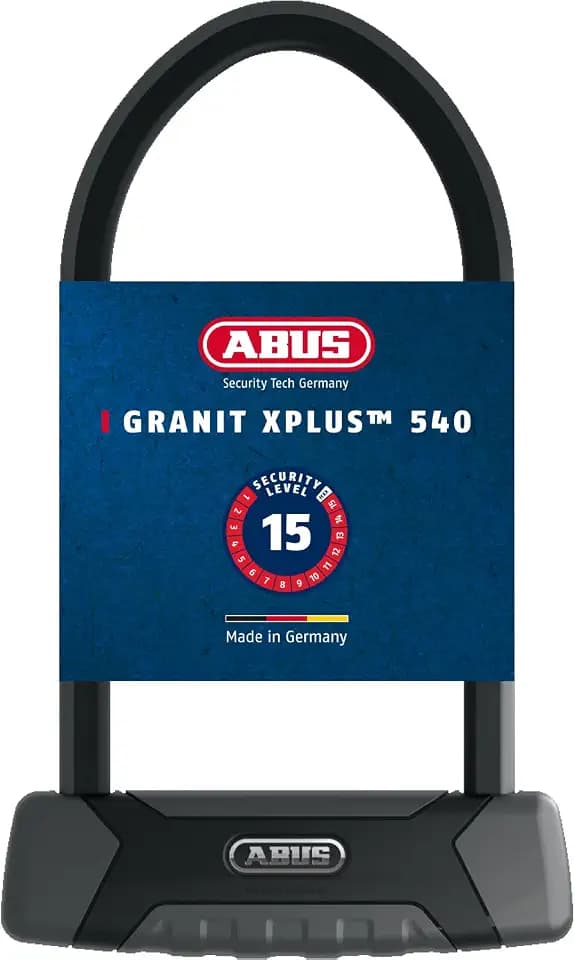 ABUS Bügelschloss Granit XPlus 540 + SH B-Halterung - Fahrradschloss mit XPlus Zylinder als Manipulationsschutz - ABUS-Sicherheitslevel 15-230 mm Bügelhöhe