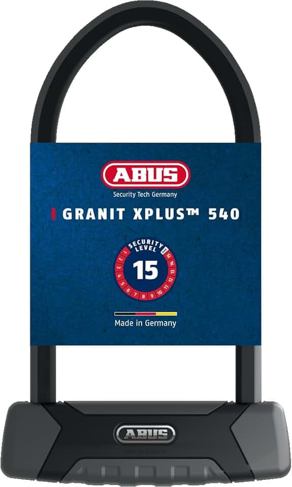 ABUS Bügelschloss Granit XPlus 540 + SH B-Halterung - Fahrradschloss mit XPlus Zylinder als Manipulationsschutz - ABUS-Sicherheitslevel 15-230 mm Bügelhöhe