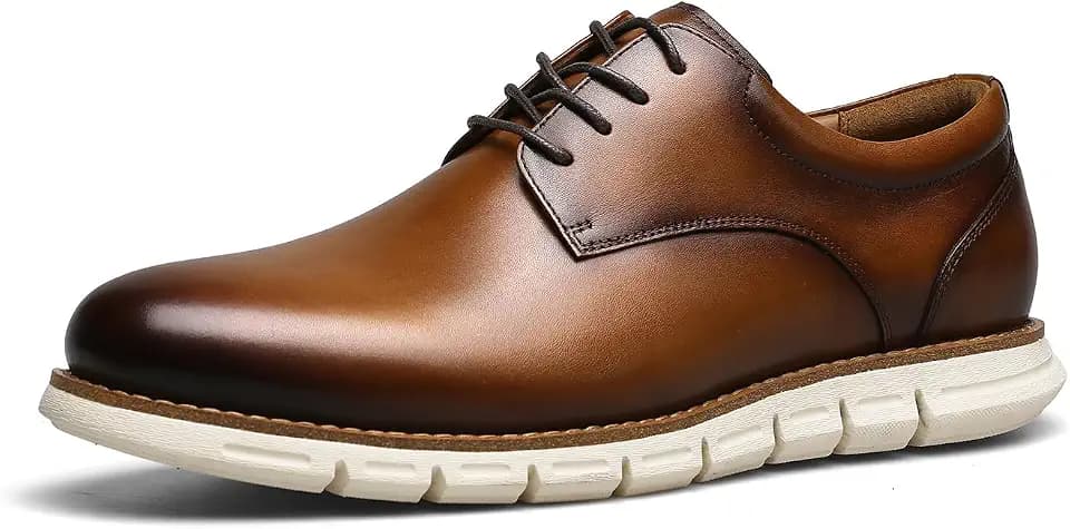 DESAI Mens Casual Leather Shoes in Genuine Leather for All Day Comfort and Style