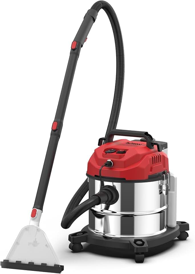 Teppichreiniger mit 20L Tank, 1200W, HEPA-Filter, 17 KPA Saugkraft, für Teppiche und Polster, Red