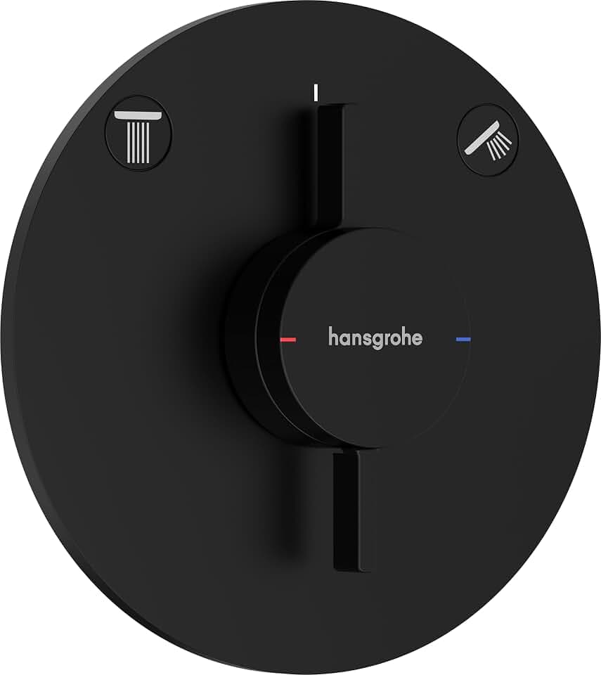 hansgrohe DuoTurn S - Duscharmatur Unterputz für 2 Verbraucher, Mischbatterie Dusche rund, Einhebelmischer für iBox universal 2, Mattschwarz